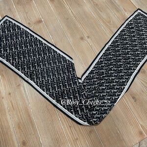 Coach Black, Gray, and White Script 100% SILK Scarf